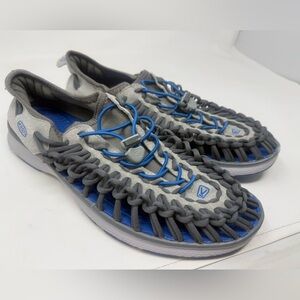 Keen Men’s Uneek Anatomical Footbed Hiking Water Outdoor Shoe Size 10 Blue Grey
